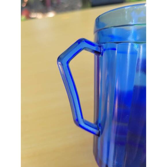 Vintage Cobalt Blue Creamer, Aurora Hazel Atlas Small Pitcher 1930s, Kitchen - Picture 4 of 5